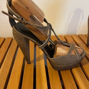 Burberry linen platform heels size 38